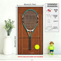 Tennis Racket Display Frame with Tennis Court Background