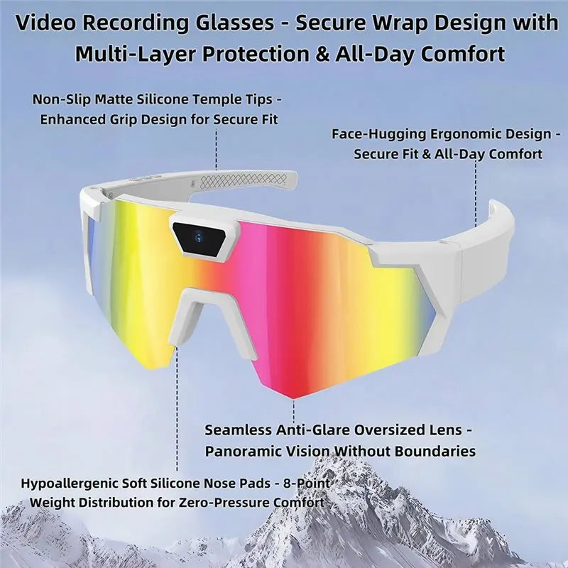 Tennis POV Glasses 4K Glasses Smart Camera Glasses For Men Women For Sports Outdoor Activities